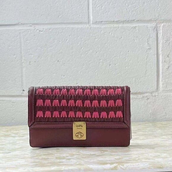 Coach 3652 Hutton Clutch With Weaving Confetti Pink Multi - Picture 2 of 6